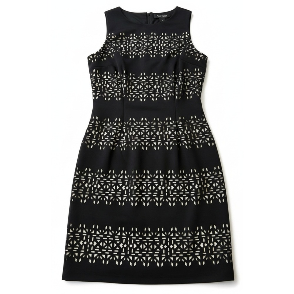 White House Black Market Sleeveless Geo Cutout Sheath Dress Career Party Size 6